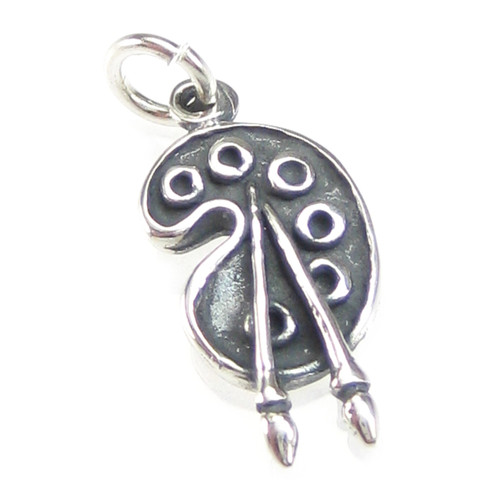 Artist Palette sterling silver charm .925 x 1 Paints & Painting charms