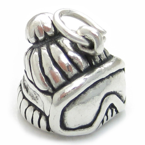 Ski Hat and Goggles sterling silver charm .925 Skiing charms