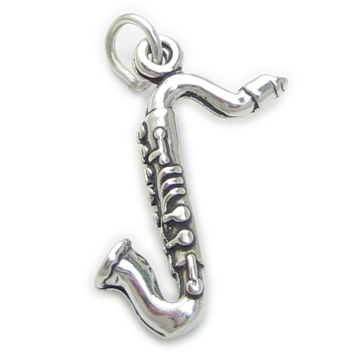 Saxophone sterling silver charm .925 x 1 Music instrument charms