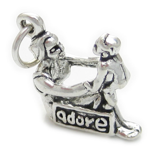 Mother and Child sterling silver charm .925 Mothers Love charms