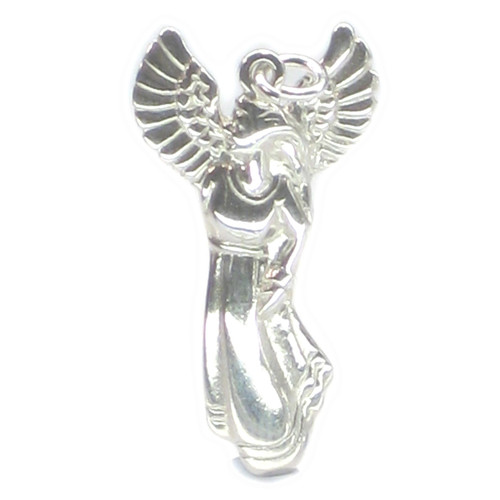 Angel 2D sterling silver charm pendant .925 Angels Protection