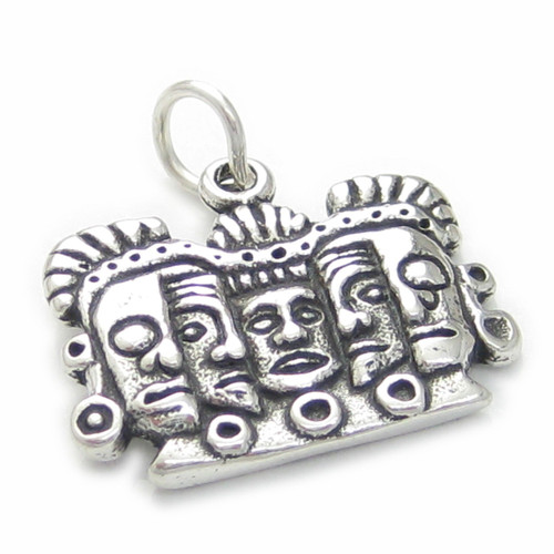 Maya Mayan Rebirth Mask sterling silver charm .925 x 1 Mayans charms