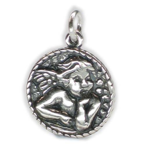 Angel sterling silver charm pendant 2D .925 x 1 Angels charms