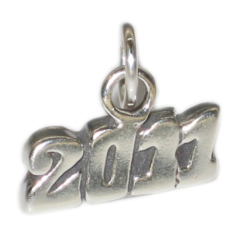 2011 Year sterling silver charm .925 x 1 Birthday Anniversary charms