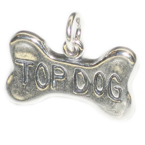 Top Dog Dogs bone sterling silver charm .925 x 1 Doggy charms