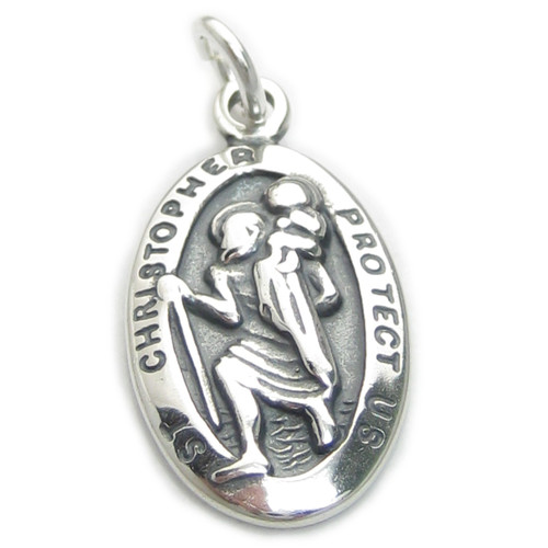 Saint Christopher sterling silver charm .925 x 1 Saints charms