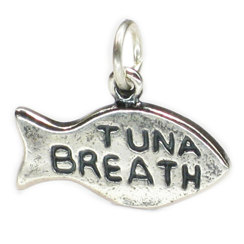 Tuna Breath Fish sterling silver charm .925 x 1 Cats charms