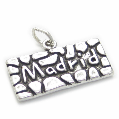Madrid 2D sterling silver charm .925 x 1 Spain Spanish charms