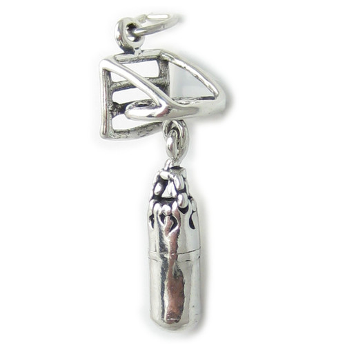 Boxing Punchbag sterling silver charm .925 x 1 Boxers training bag