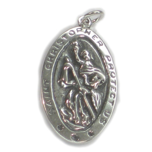 Saint Christopher large silver pendant .925 Travelling pendants A1