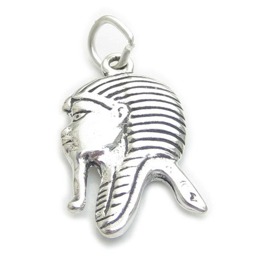 Egyptian Pharoah Head sterling silver charm .925 x 1 Egypt charms