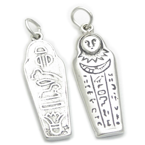Sarcophagus sterling silver charm .925 x 1 Egypt and Egyptian charms