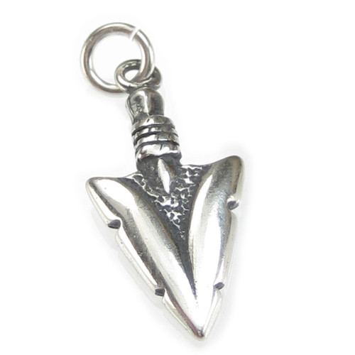 Arrow Head 2D sterling silver charm .925 Arrowhead charms
