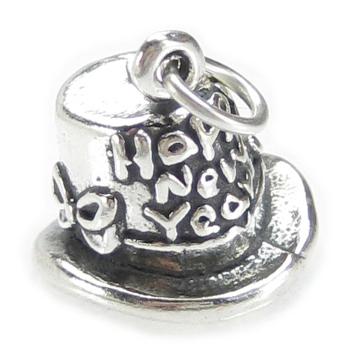 Happy New Year hat sterling silver charm .925 Celebration charms