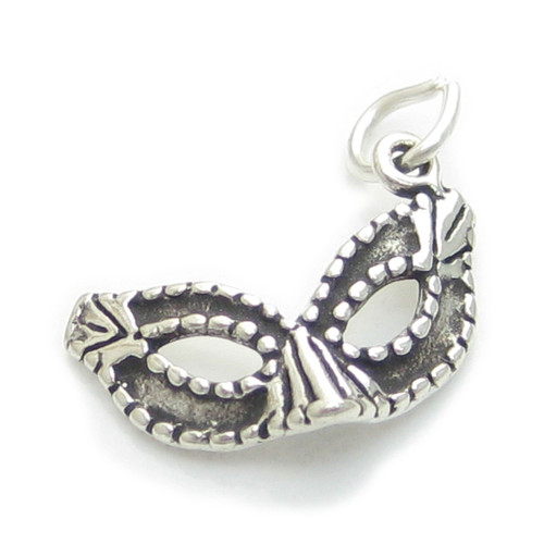 Mardi Gras mask sterling silver charm .925 x 1 Party Masks charms