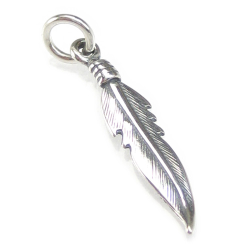 Feather small sterling silver charm .925 x 1 Native Feathers charms