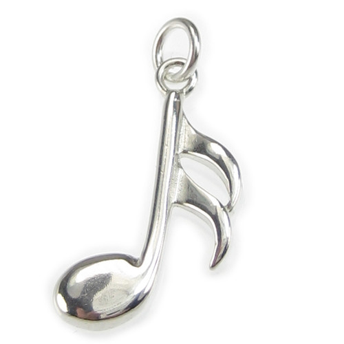 Sixteenth Note sterling silver charm .925 x 1 Music Notes charms