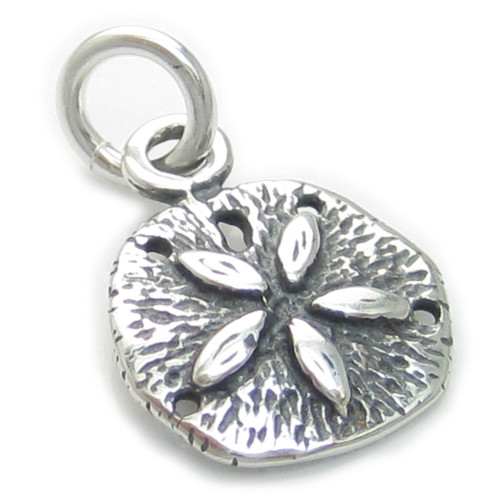 Sand Dollar SMALL sterlng silver charm .925x1 sea cookie snapper biscuit