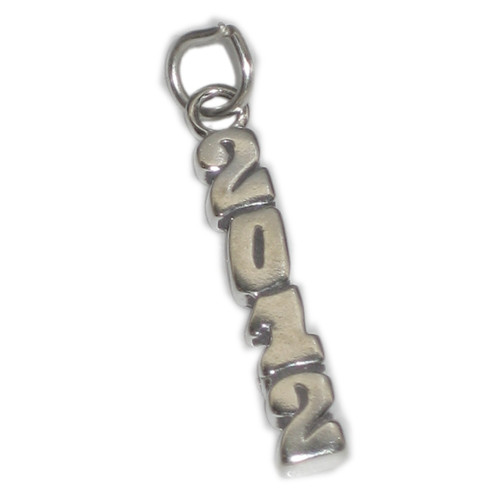 2012 Year sterling silver charm .925 x 1 Anniversary Birthday charms