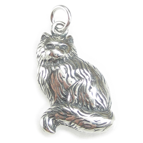 Pussy Cat 2D sterling silver charm .925 Pussycat Puss Cats charms