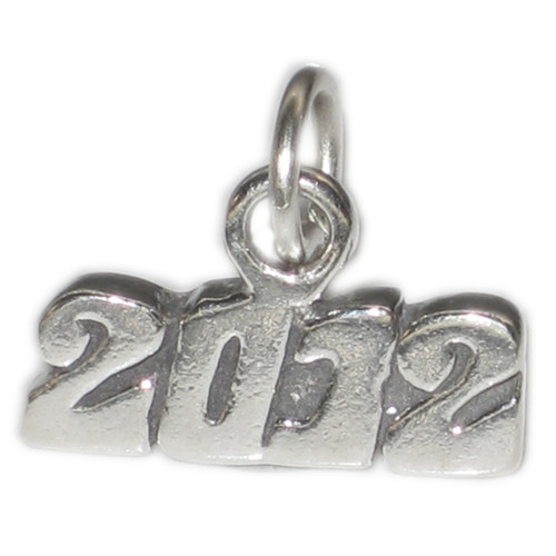 2012 Year sterling silver charm .925 x 1 Birthday Anniversary charms