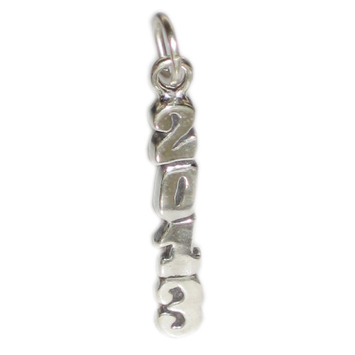 2013 Year sterling silver charm .925 x 1 Anniversary Birthday charms