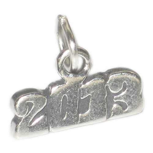 2013 Year sterling silver charm .925 x 1 Birthday Anniversary charms