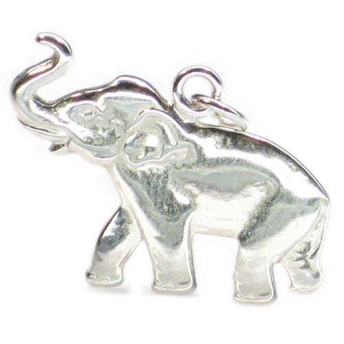Elephant 2D sterling silver charm .925 x 1 Elephants charms
