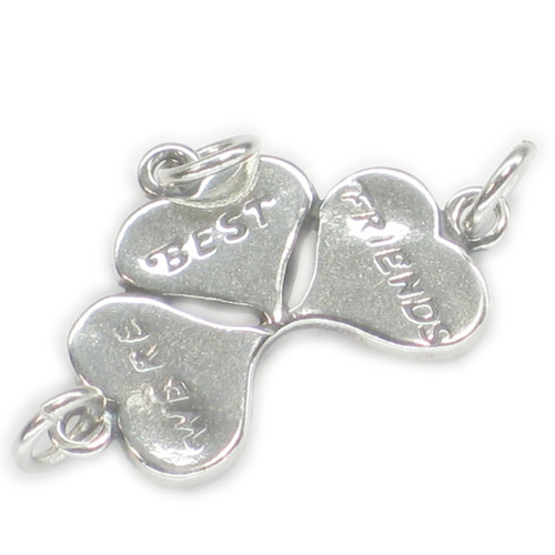 3 Part WERE BEST FRIENDS sterling silver charm .925 BF charms