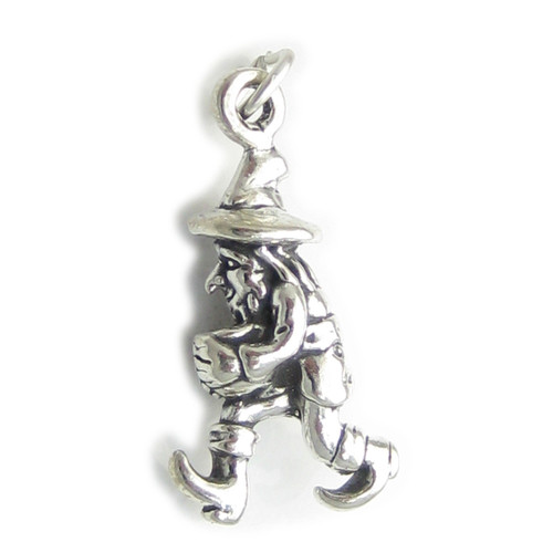 Irish Leprechaun with pot of gold sterling silver charm .925 x 1 Lucky