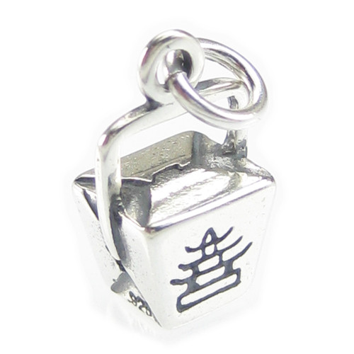 Chinese Take Away sterling silver charm .925 Take Out food charms