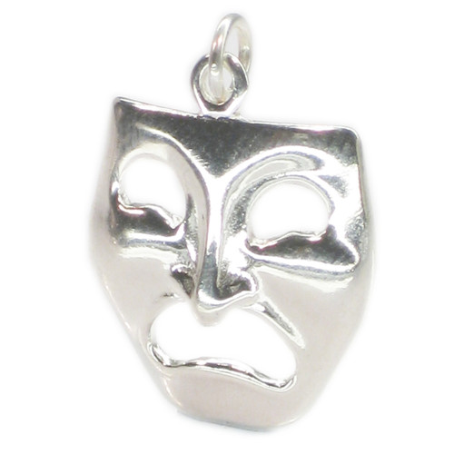 Drama Mask Sad Face sterling silver charm .925 x 1 Tragedy Acting charms