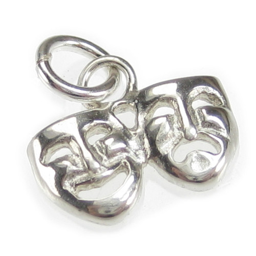 TINY Drama Masks sterling silver charm .925 x 1 TINY mask charms
