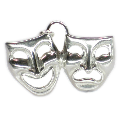 Drama Masks sterling silver charm pendant .925 x 1 Acting charms