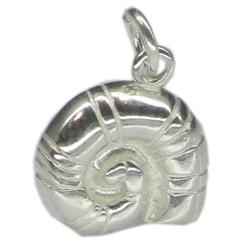 Ammonite 2D sterling silver charm .925 x 1 Ammonites Amonite charms
