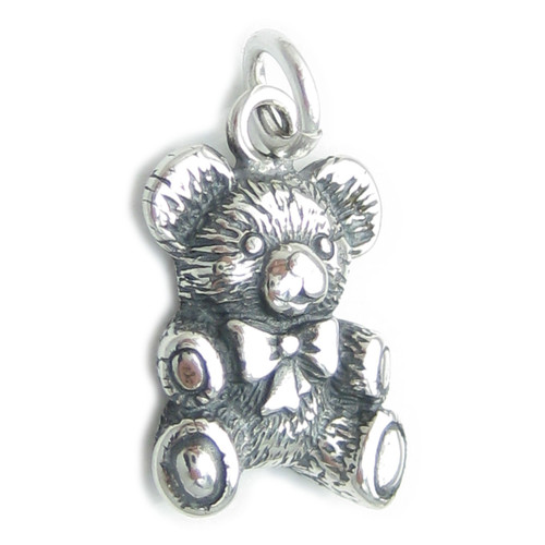Teddy Bear sterling silver charm .925 Teddys Teddies Bears charms