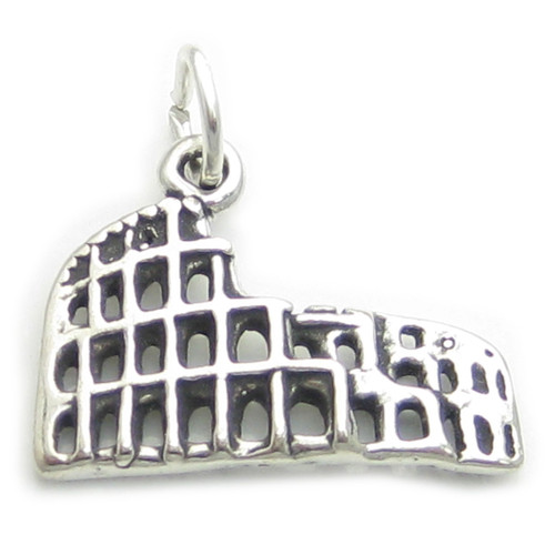 Roman Colosseum 2D sterling silver charm .925 x 1 Rome Italy charms