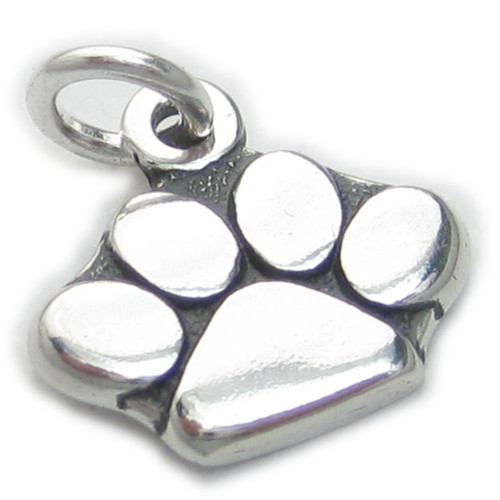 Paw Print sterling silver charm .925 Pets Paws Prints charms A1
