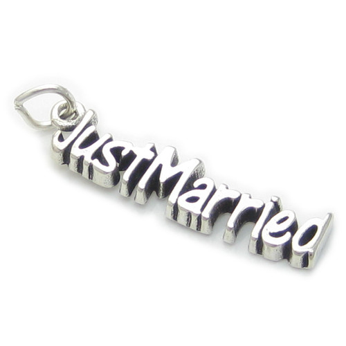 Just Married sterling silver charm .925 Wedding Marriage charms