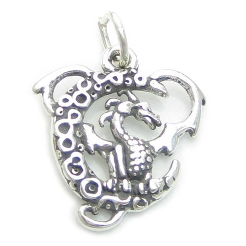 Dragon sterling silver charm .925 x 1 Dragons and Mythical creatures