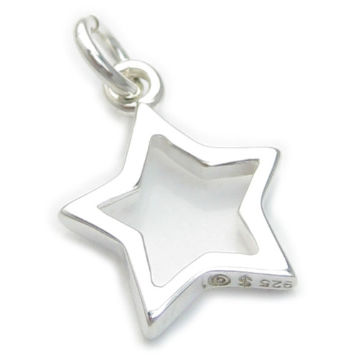 Star sterling silver charm .925 x 1 stars charms C