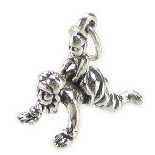 Piggy Back Ride sterling silver charm .925 Dad and Child charms