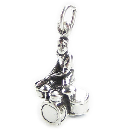 Drummer sterling silver charm .925 Drummers Drums and Band charms