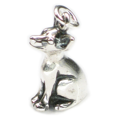 Chihuahua Dog sterling silver charm .925 Chiwawa dogs charms