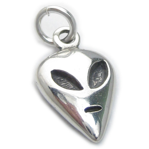 Alien Face sterling silver charm .925 x 1 Aliens charms