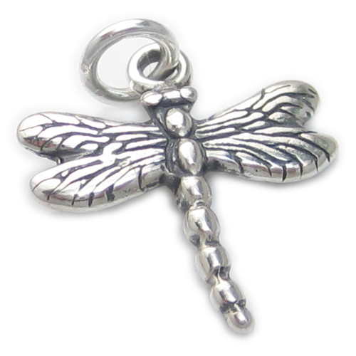 Dragonfly sterling silver charm .925 Dragon Fly charms A1