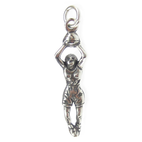 Female Basketball player sterling silver charm .925 x 1 sports charms A1