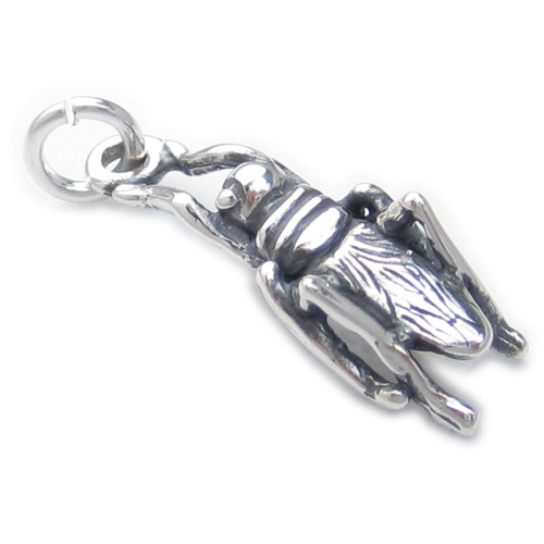 Grasshopper Locust sterling silver charm .925 Grass Hopper charms
