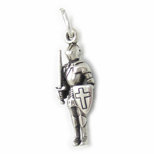 Knight in a suit of armour sterling silver charm .925 Knights charms