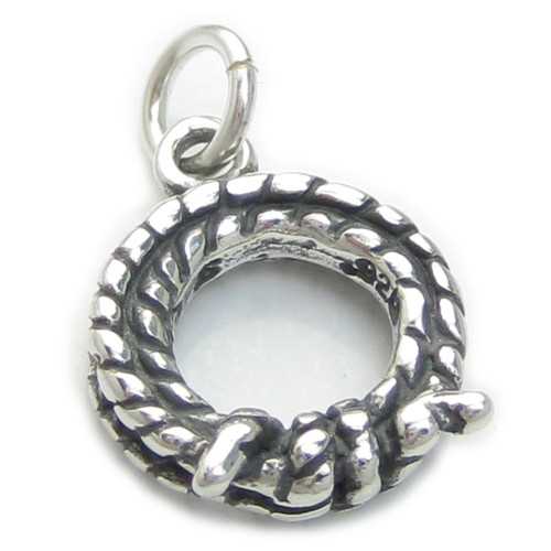 Rope sterling silver charm .925 x 1 Coiled Ropes charms